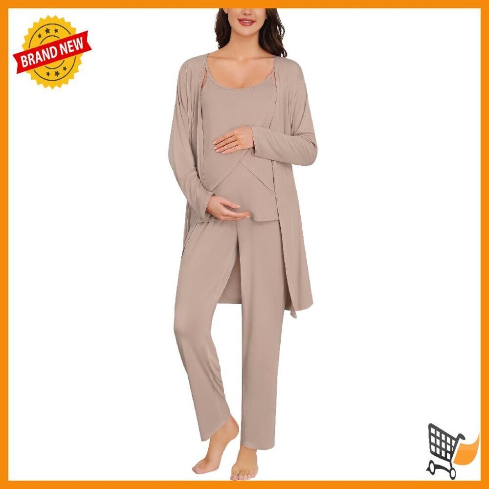 Maternity Nursing Pajamas Set 3PC Labor Delivery Postpartum Pjs